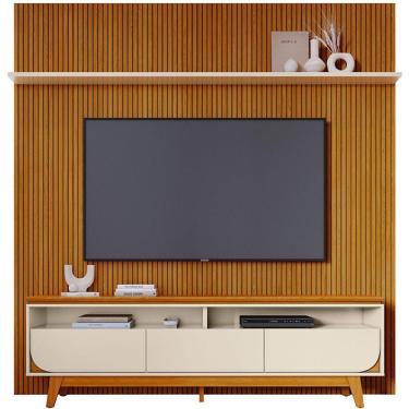 Imagem de Painel Para Tv 75 Polegadas Composição Bancada Lua Cinamomo/off White