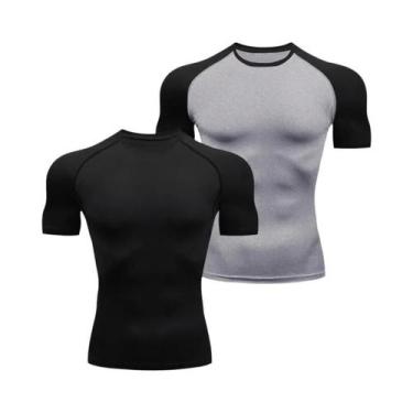 Imagem de Camisetas De Compressão Masculinas De Verão Manga Curta Para Academia,