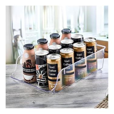 Imagem de Organizador de Latas Transparente G Despensa Geladeira Refrigerantes Cervejas Prático e Funcional para Uso Diário