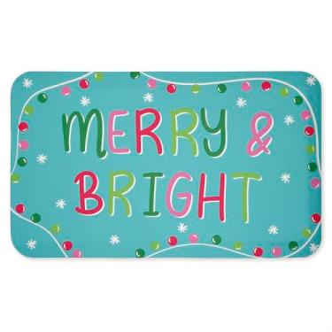 Imagem de Merry & Bright with Baubles Tapete antifadiga, ergonômico acolchoado para cozinha e tapete de pé com suporte antiderrapante, tapete de conforto ecológico, design por Emily Cromwell, 76 cm x 45 cm