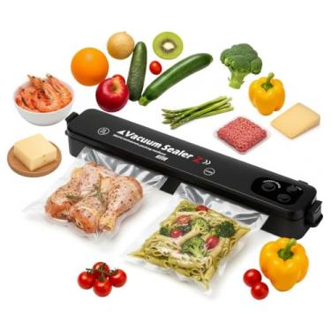 Imagem de Seladora a Vácuo Portátil Bivolt para Alimentos - Máquina de Selagem Térmica Automática com Kit de Embalagem - Ideal para Conservação e Organização de Cozinha