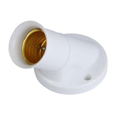 Imagem de Generic Soquete para lâmpada E27 com ângulo de 45 graus, peça de reposição na cor branca para uso interno em armários e garagens.