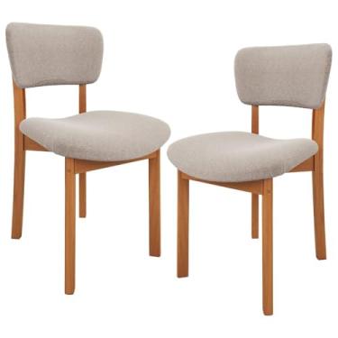 Imagem de Kit 02 Cadeiras Para Sala de Jantar Cozinha Living Estofada Dara L02 Bouclê Creme - Lyam Decor