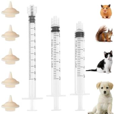 Imagem de YIBIKEHO Seringa para alimentação de animais de estimação, seringa para alimentação de animais recém-nascidos embrulhada individualmente, seringa de amamentação para animais de estimação de 1 ml/3 ml