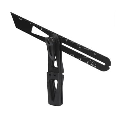 Imagem de Jiawu Localizador de ângulo Deslizante ABS Portátil para Marcenaria, Marcador Leve de Medição de ângulo Chanfrado Em T para Medições Precisas, Ideal para Artesãos e Iniciantes Preto