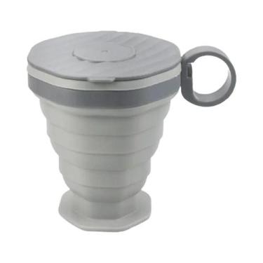 Imagem de Copo De Café Portátil Dobrável Com Tampa Copo De Água Para Viagem Copo