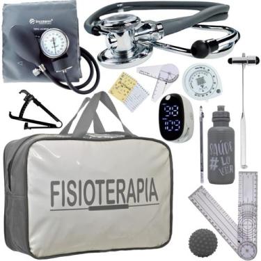 Imagem de Kit Bolsa Fisioterapia Acadêmico Goniômetro Martelo Buck Fita Antropom