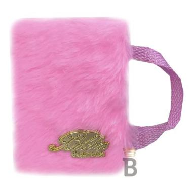 Imagem de Bíblia Pequena Luxo Com Alça Pelúcia Capa Rosa - REI DAS BIBLIAS