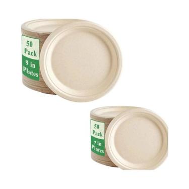 Imagem de Pratos De Papel Descartáveis De Alta Resistência De 9,7 Polegadas, Pac