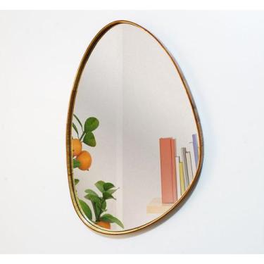 Imagem de Espelho Organico Moldura Em Lamina De Madeira 40cm X 30cm Com Borda La