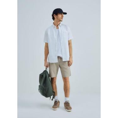 Imagem de Camisa Masculina Manga Curta Com Bolso - Hering, M, Branco