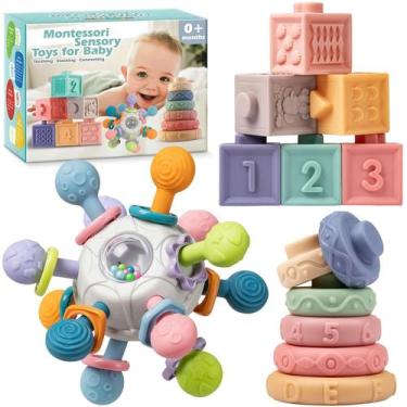 Imagem de Conjunto de brinquedos sensoriais para dentição Jusmile Baby de 6 a 12