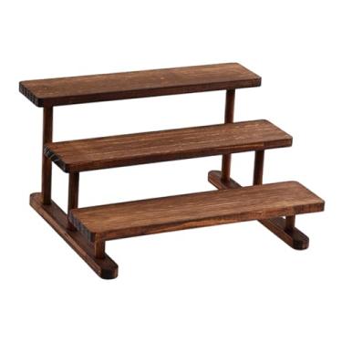 Imagem de Baoblaze Suporte de madeira para exibição de figuras, expositor decorativo para cupcakes, organizador para perfumes, joias, velas, brinquedos e sobremesas, 3 Níveis