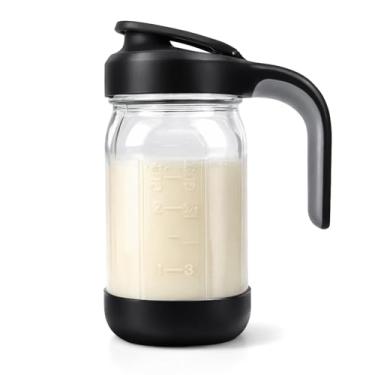 Imagem de Sursip Jarra de vidro com tampa, pote grande de 947 ml, frasco de vidro com boca larga, café, suco, limonada, chá e sol, jarro de água para geladeira, preto