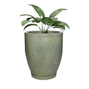 Imagem de Vaso Redondo Polietileno Planta Moderno Bojo Liso Jardim Casa (Cinza)