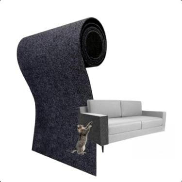 Imagem de Tapete Arranhador para Gatos Autoadesivo Protetor de Sofá Carpete 200x40cm(Grafite)