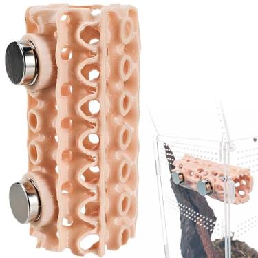 Imagem de TECHPLUS Pele e túnel de aranha saltadora - Decoração de compartimento pequeno de réptil impresso em 3D, esconderijos magnéticos de habitat para escalada e abrigo