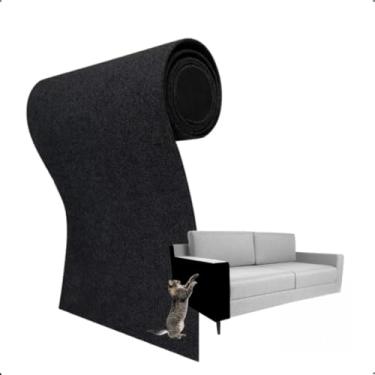 Imagem de Tapete Arranhador para Gatos Autoadesivo Protetor de Sofá Carpete 200x40cm(Preto)