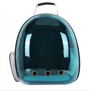Imagem de Mochila Pet Transparente: Transporte Gato – Respirável, Visão Panorâmica, Ideal para Viagem e Passeios(Verde escuro 825)