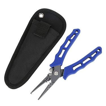 Imagem de Alicate para isca de pesca Removedor de gancho Controlador Tesoura Ferramenta de corte de linha lateral multifuncional leve aço inoxidável 166g 18x8,5x1,2cm para pescadores