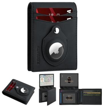 Imagem de Billetera RUNBOX Slim de Cuero con Portador para AirTag y Bloqueo RFID