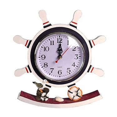 Imagem de Ornamentos de relógio de pêndulo para quarto infantil relógio de mesa ornamentos relógio de capacete de navio (cor: A, tamanho: 22 cm)