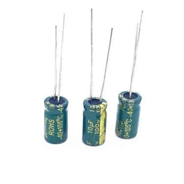 Imagem de 60 pçs/lote 100v 10UF Capacitor eletrolítico de alumínio tamanho 6 * 12 10UF 20%