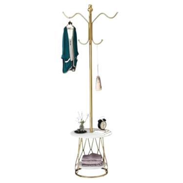 Imagem de SLGGPJBU Cabideiro de chão com economia de espaço criativo de ferro forjado para sala de estar, cabide de casa, quarto, suporte de roupas de entrada