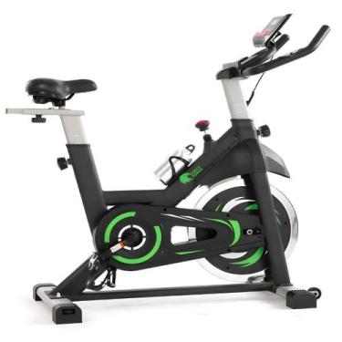 Imagem de Bicicleta Ergométrica Spinning Bike 20kg de Inércia Preto verde Suport
