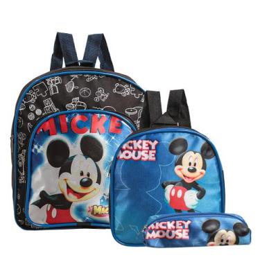 Imagem de Mochila Escolar Mickey Mouse Costas Kit Lancheira+Estojo - Toys 2U