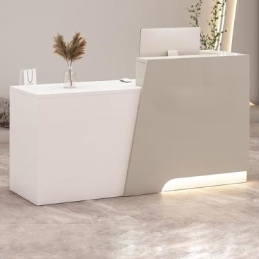 Imagem de Mesa de recepção, balcão de recepção, mesa de recepção de salão, mesa de recepção em pé, recepção pequena, balcão de loja, mesa de recepção em forma de L, caixa e balcão de recepção com balcão