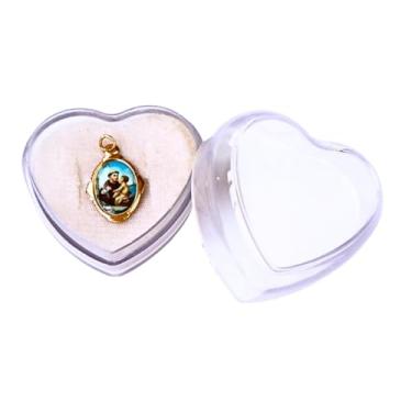 Imagem de Medalha Santo Antônio + caixa acrílica coração