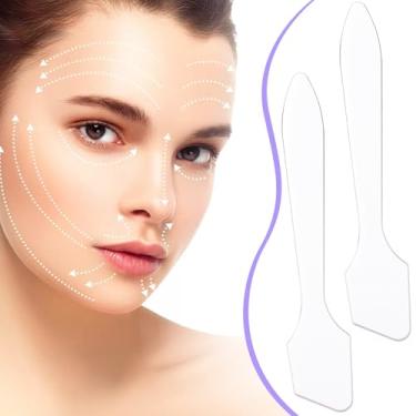 Imagem de 100 mini espátulas de maquiagem de plástico, colher de espátulas de creme cosmético descartáveis, aplicador de colher de cuidados com a pele de 8 cm, ferramentas de beleza para massagem facial para