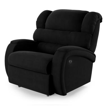 Imagem de Poltrona do Papai Reclinável Napoli Power Elétrica USB Veludo Preto FH1 - D'Rossi