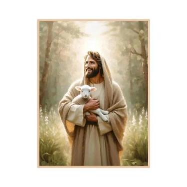 Imagem de Pôster De Arte De Parede Com Retrato De Jesus Cristo, Eu Caminhará Com