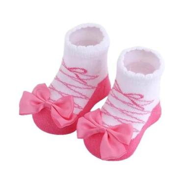 Imagem de Meias De Bebê Listradas Com Renda E Laço De Borboleta Estilo Europeu-A