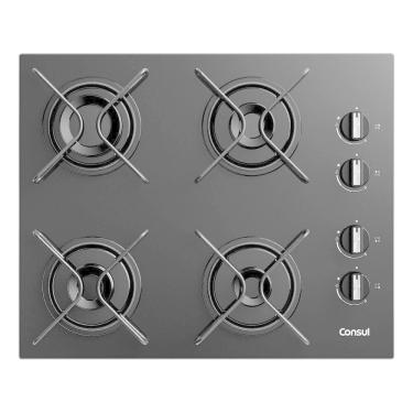 Imagem de Cooktop 4 Bocas A Gas Vidro Preto Essencial - Consul