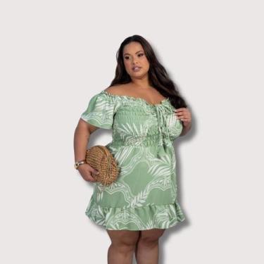 Imagem de Vestido Plus Size Estampado Ciganinha Elastec 0593 - Bellucy Modas, Nu