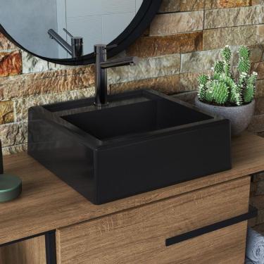 Imagem de Cuba Lavatório Para Gabinete De Banheiro Ametista Preto