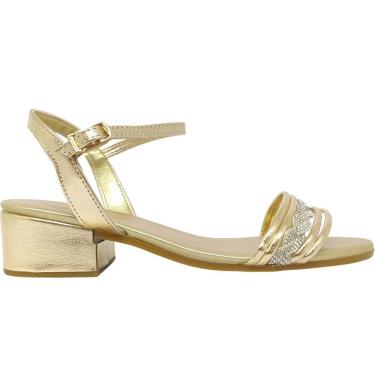 Imagem de Sandália Infantil Menina Casual Social Dia a Dia Passeio Escola Festa Com Strass Salto Baixo Conforto Pampilli 526.070