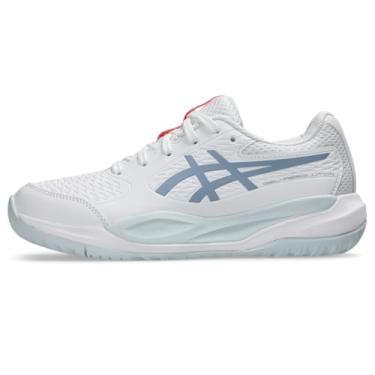 Imagem de ASICS Tênis infantil Gel-Resolution X Grade School Tênis, Branco/cinza e azul, 14