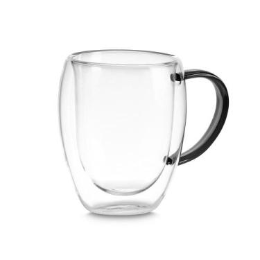 Imagem de Xícara em Vidro Borossilicato Parede Dupla 350ml Preta - Love Aromas