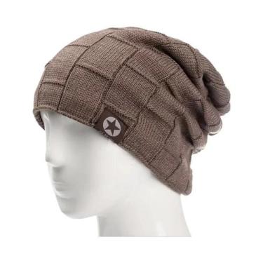 Imagem de Gorro De Lã Tricotado Com Forro De Fleece Unissex, Quente, Grosso E Ma