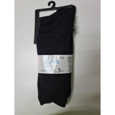 Imagem de Kit 2 Pares Meia Social Masculina, Algodão Lupo 1210., GG, Preto
