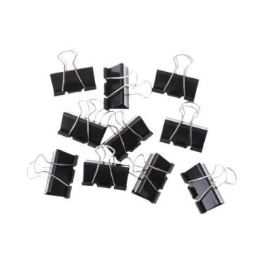 Imagem de Clipes De Papel Preto Metálicos, 10 Peças, 19mm, 25mm, 32mm, Clipes De