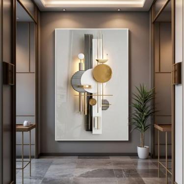 Imagem de Quadro com Moldura e Acrilico Cristal Vidro Geométrico Realista para S