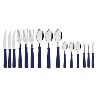 Imagem de Kit 15 Talher Garfo Faca Colher Petisco Aço Inox Tramontina