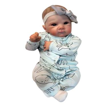 Imagem de Boneca Bebê Reborn Realista 45cm Ana Cabelo Pintado - Mundo Kids