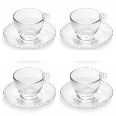 Imagem de Conjunto 04 Xícaras de Chá de Cristal 180ml Pearl Wolff
