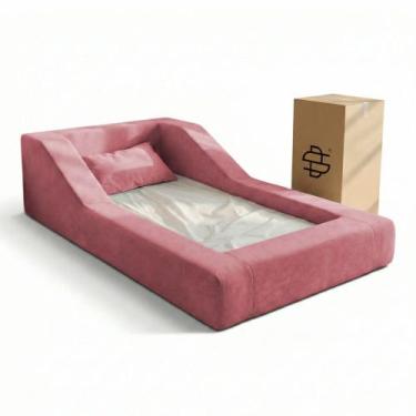 Imagem de Cama Montessoriana Infantil Noah 100% Espuma com Colchão Bouclê Rosa -